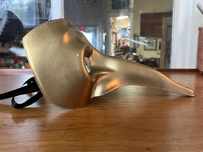 ADULT Venetian Golden Accents Beak Mask Long Nose
