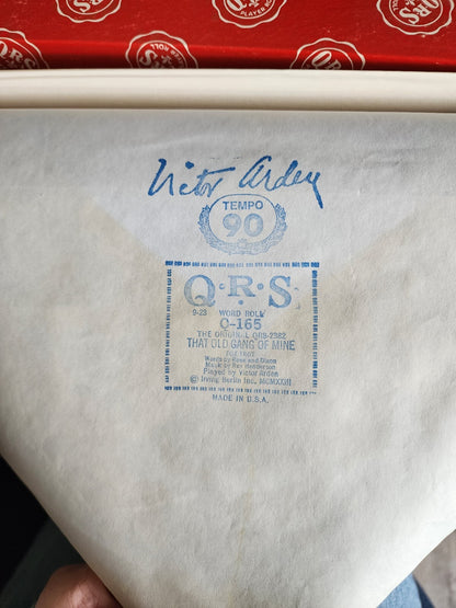 QRS Word Roll "THAT OLD GANG OF MINE" Q-165 Player Piano Roll