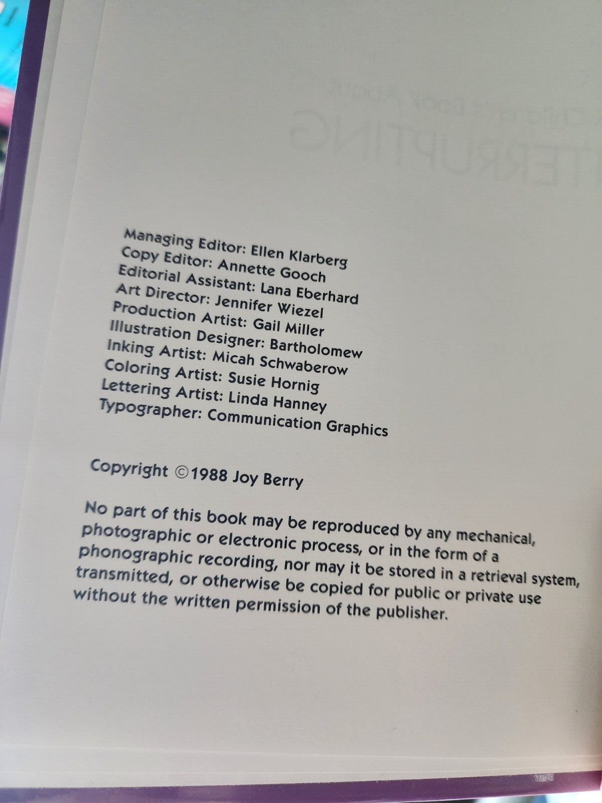 Lot of 2 Books A Book about Whining & interrupting 1988 by Joy Berry