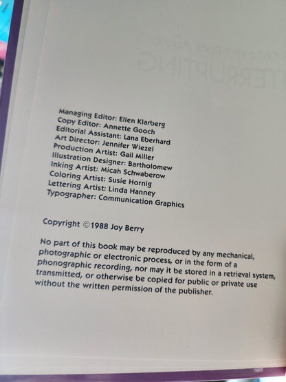 Lot of 2 Books A Book about Whining & interrupting 1988 by Joy Berry