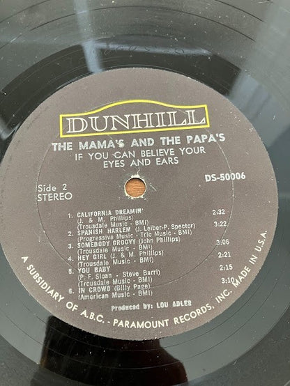 Record: The Mamas and the Papas if You Can Believe Your Eyes and Ears - no cover
