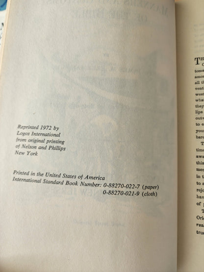 Manners and Customs of the Bible By Rev James M Freeman Hardcover