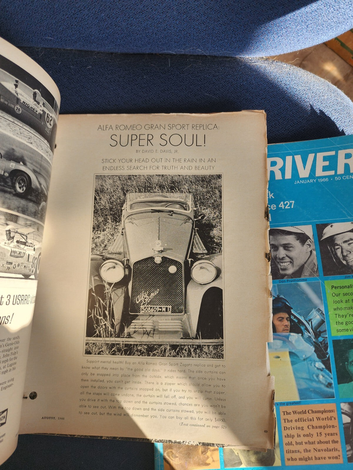 Lot of 2 Car And Driver Magazine Aug & Jan 1966 Vintage