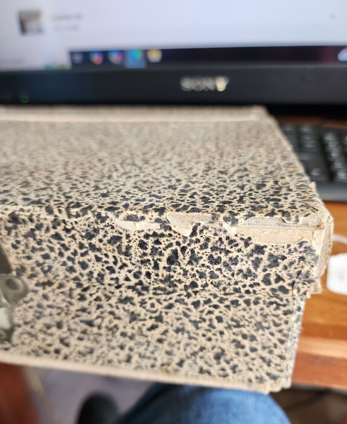 Vintage Midget Box File Orange Gold
