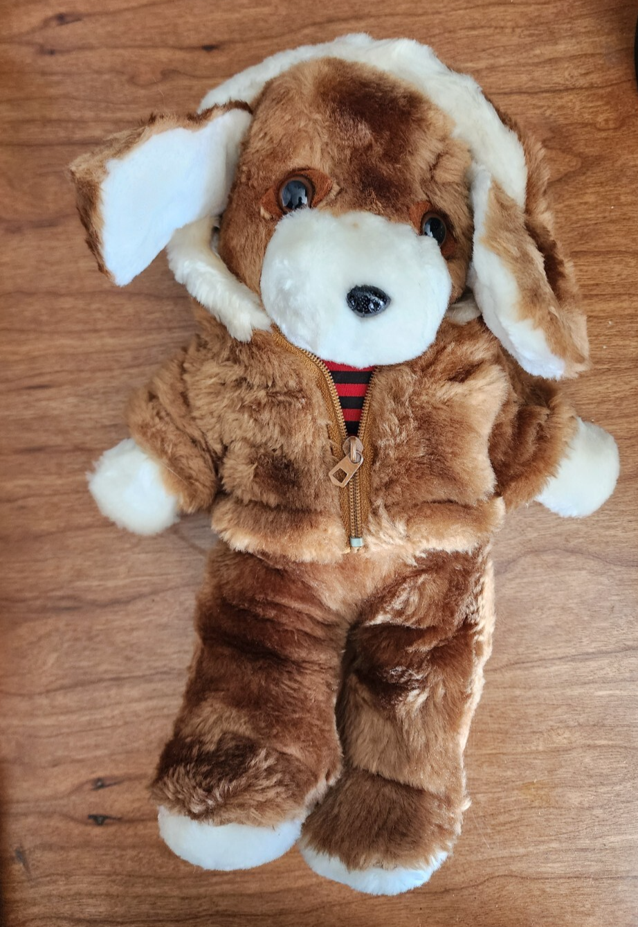 Vtg Avon Brown Puppy Dog W/ Hooded Zipper Jacket 1982 Plush 12"
