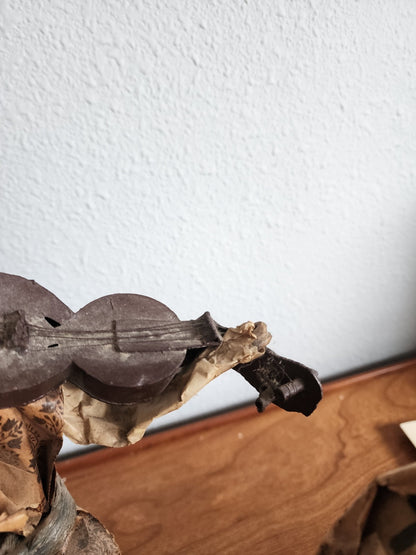 Folk Art Paper Mache Dolls - Violin & Pig