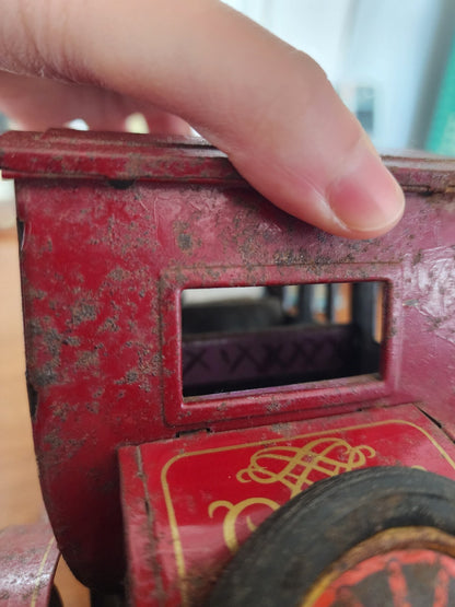 Vtg 1950s Battery Operated Tin Toy Trademark Y Japan Grand-Pa Car