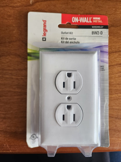 Legrand BW2-D White On-Wall Metal White Outlet Kit NEW