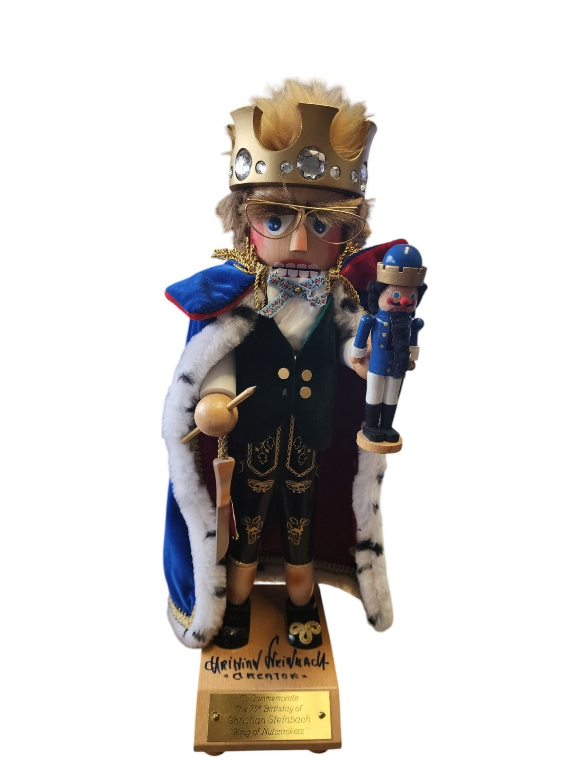 Steinbach JUBILEE KING S1000 King of Nutcracker 19" SIGNED 1996 Limited Edition