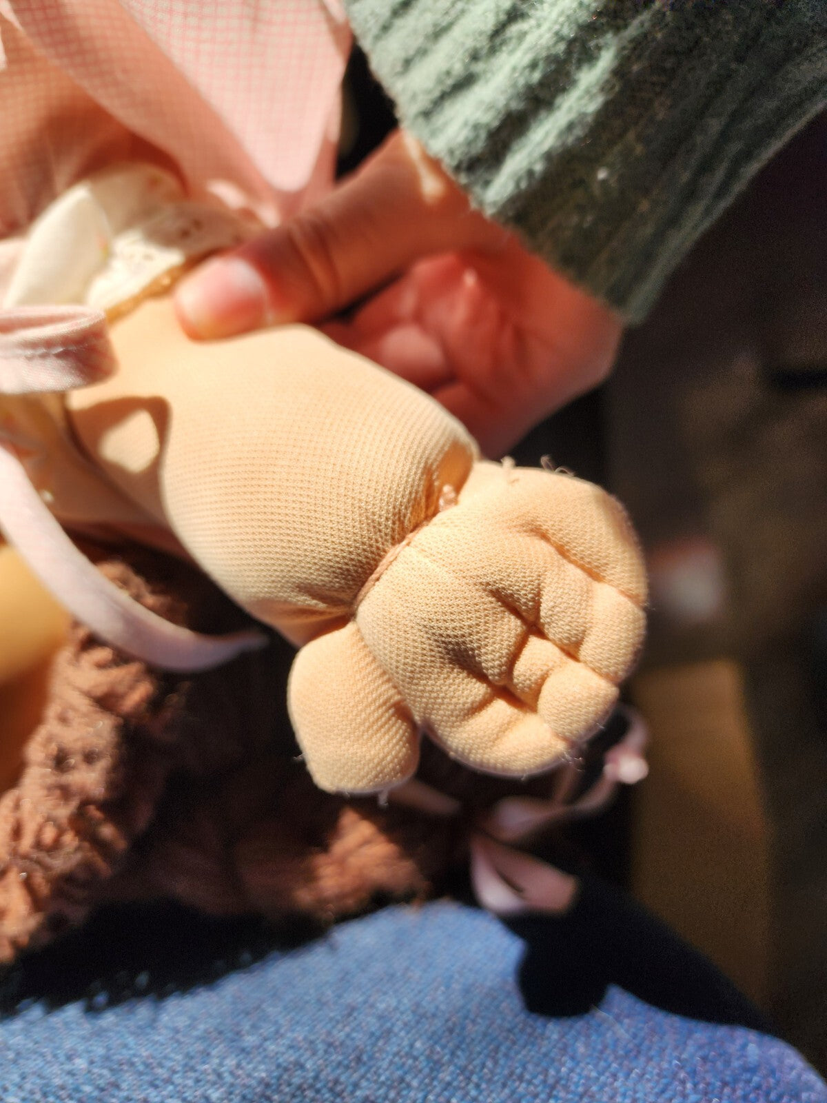 Vtg Cabbage Patch Kids Girl Brown Hair Eyes Factory 1985 Pink Dress & Pants