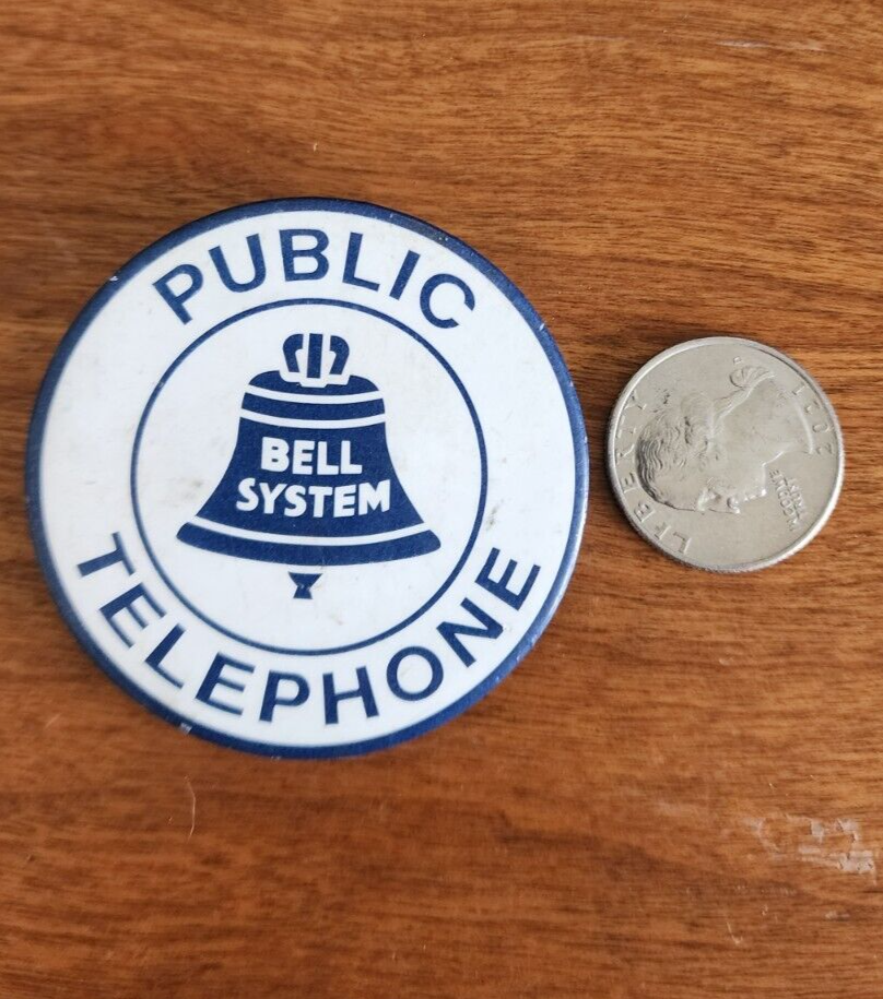 Public Telephone | Bell System Button Pinback Pin