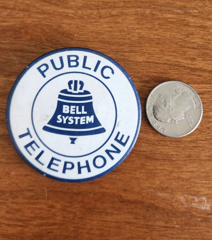 Public Telephone | Bell System Button Pinback Pin