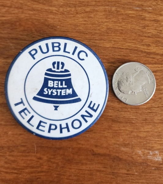 Public Telephone | Bell System Button Pinback Pin