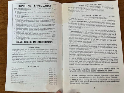 Cookbook - Sunbeam Frypan Recipes and Instructions