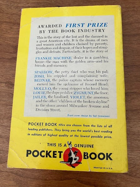 Vtg Pocket Book - The Man with the Golden Arm by Nelson Algren