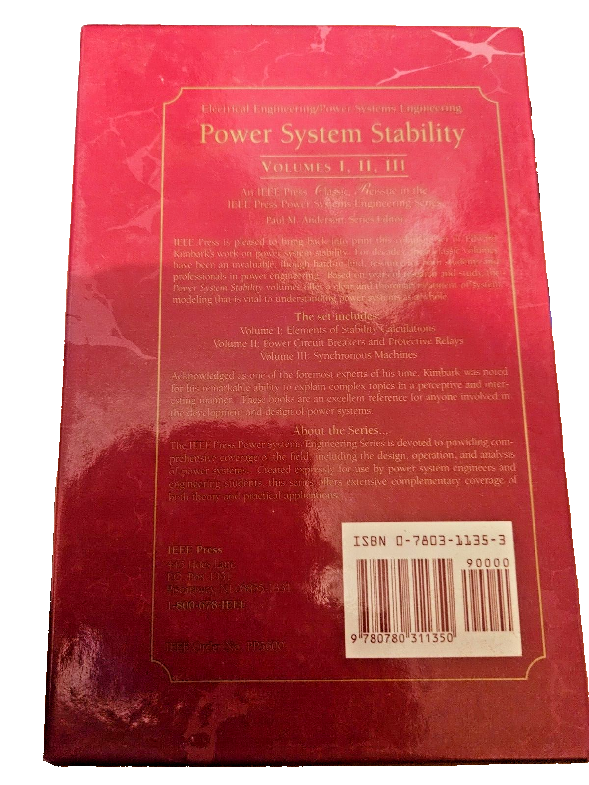 NEW Power System Stability/ Edward Kimbark—Boxed three-volume Set Factory Sealed