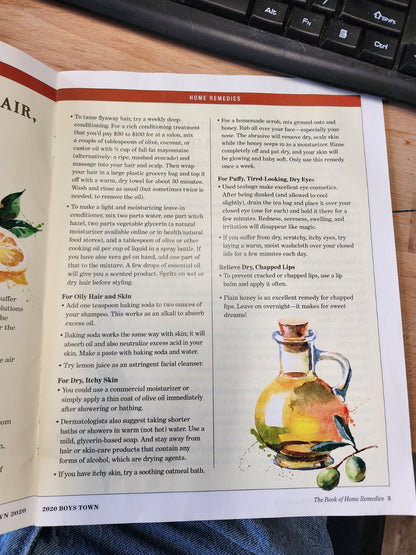 Boys Town The Book of Home Remedies -The Old Farmer's Almanac Tips & Tricks 2020