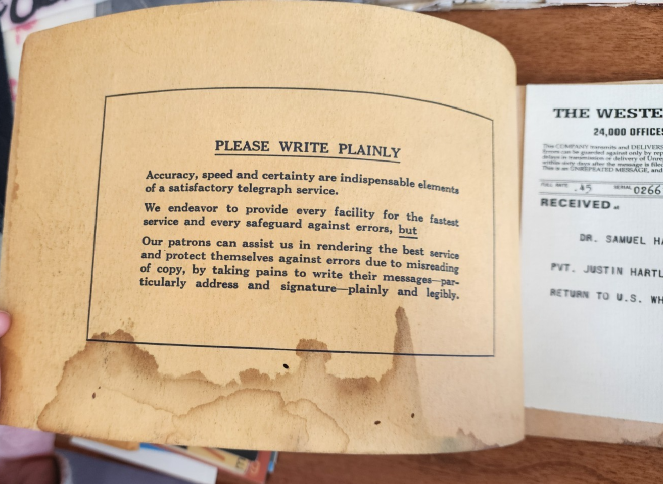 Vintage Western Union Blanks Telegram Book - Arranged for Carbon Copies