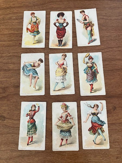 W.S. Kimball Tobacco Trade Cards: Dancing Women