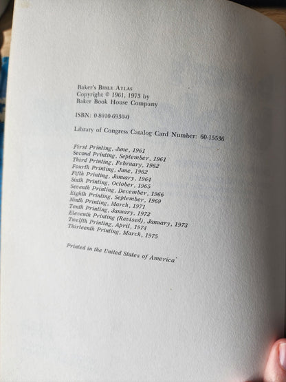 Vintage BAKER'S BIBLE ATLAS CHARLES F. PFEIFFER Hardcover 1975