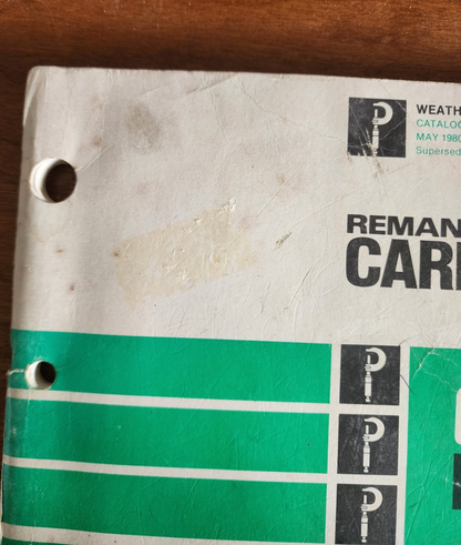 Carter Precision Remanufactured Carburetors Catalog 8811, 1980
