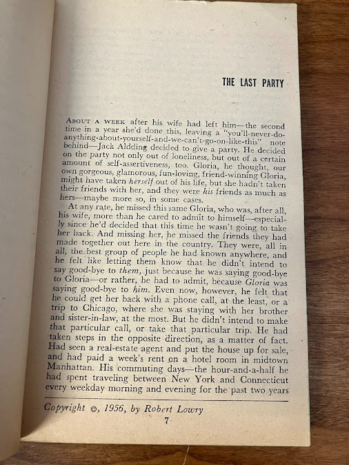 Vintage Paperback - Robert Lowry: The Last Party