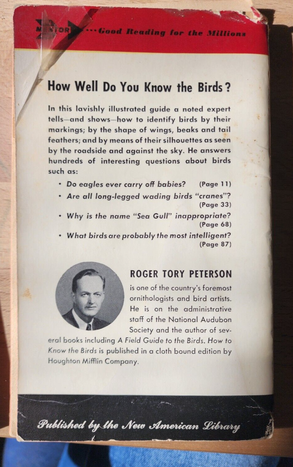 How To Know The Birds: A Simple Aid To Bird Recognition Vtg paperback