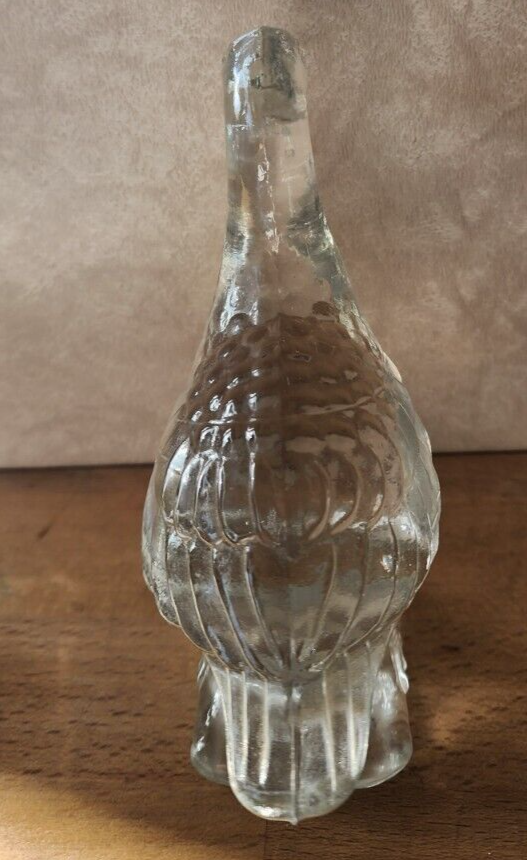 Vintage 4 1/2" Clear Glass Goose Figurine