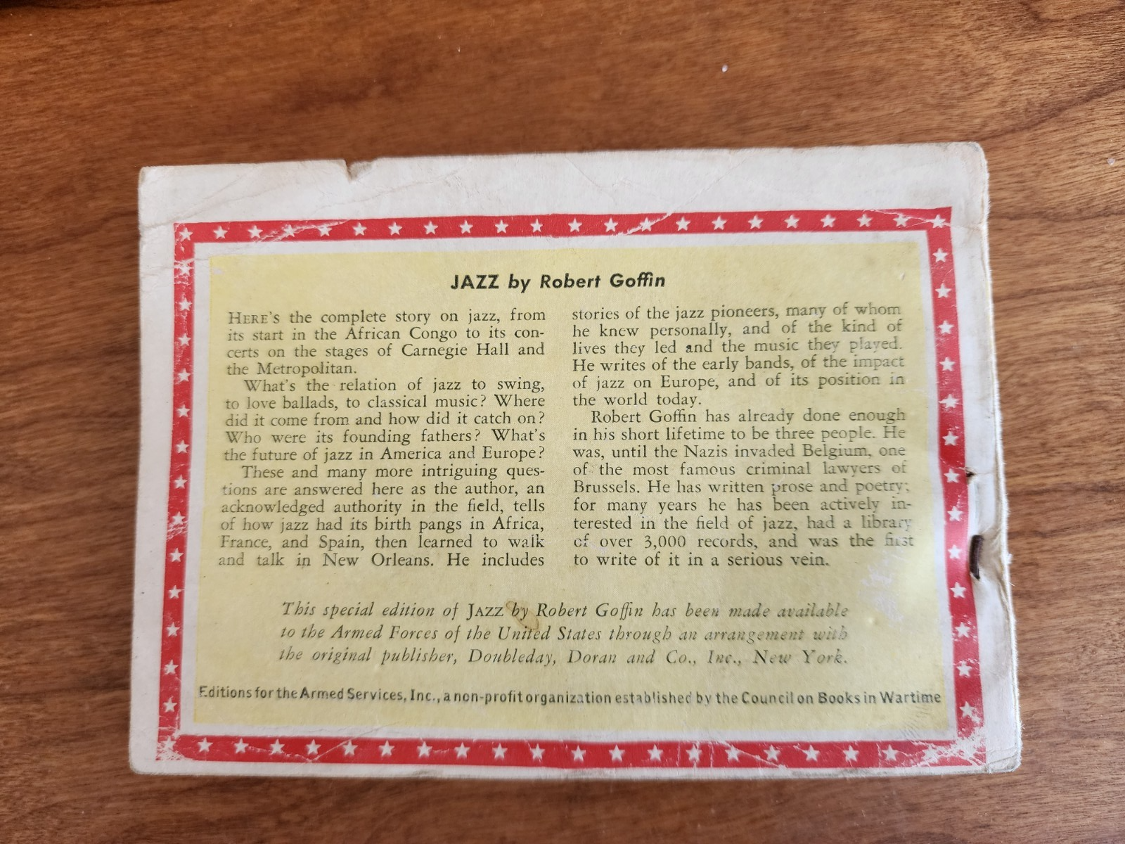 Jazz - From the Congo to the Metro by Robert Goffin (1944)