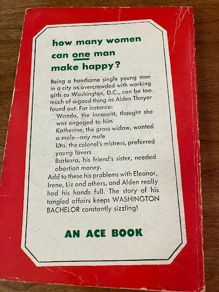 Vtg Paperback - Washington Bachelor By A H Berzen