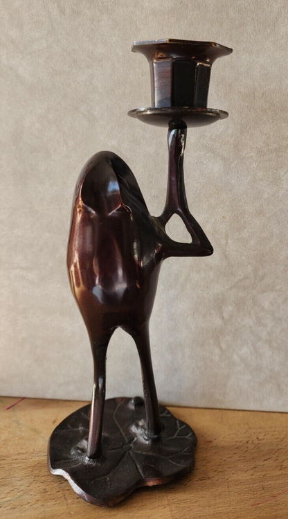 Frog Candle Holder Frog Standing on Lily Pad