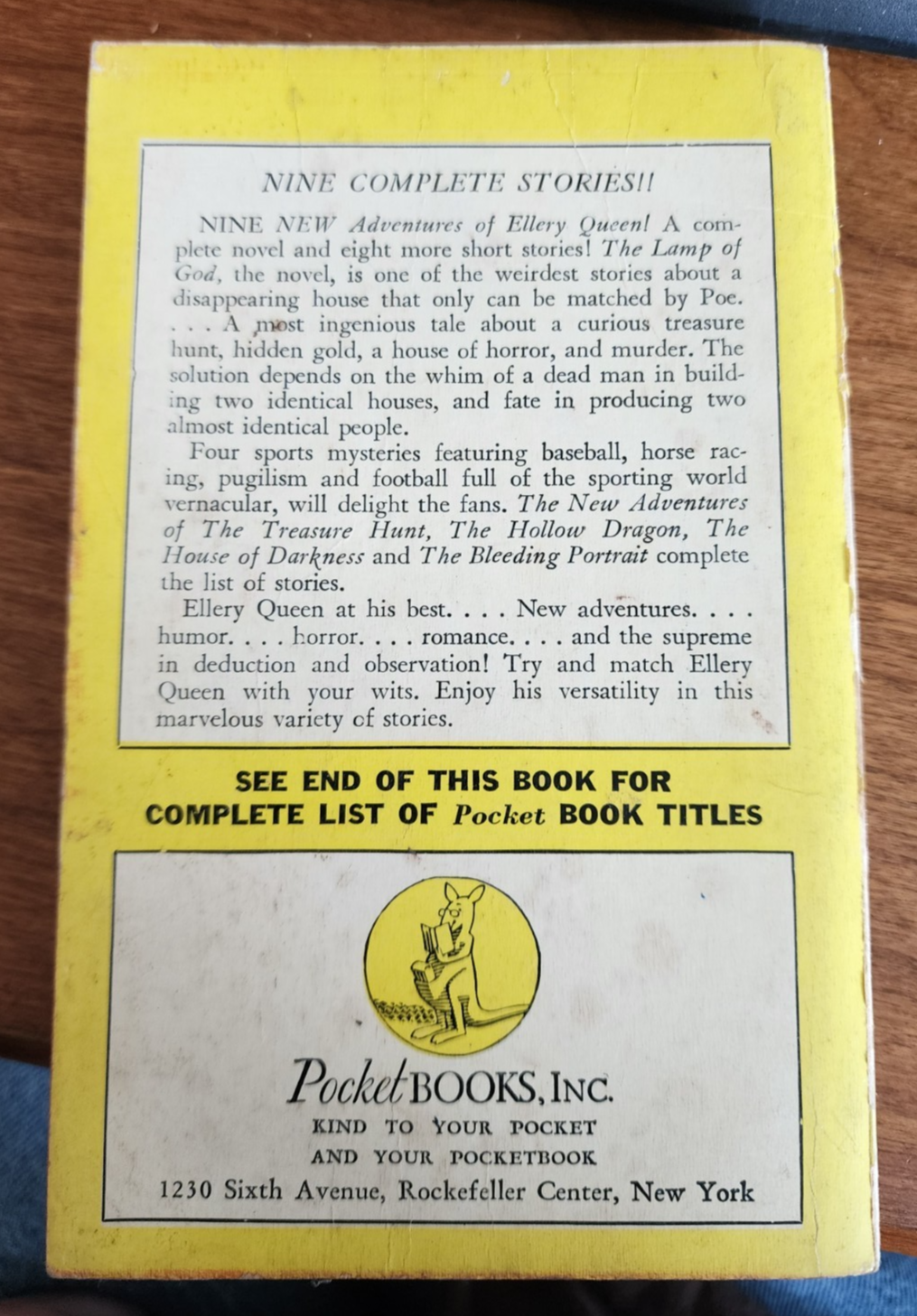 The New Adventures of Ellery Queen Pocket Books #134 1942