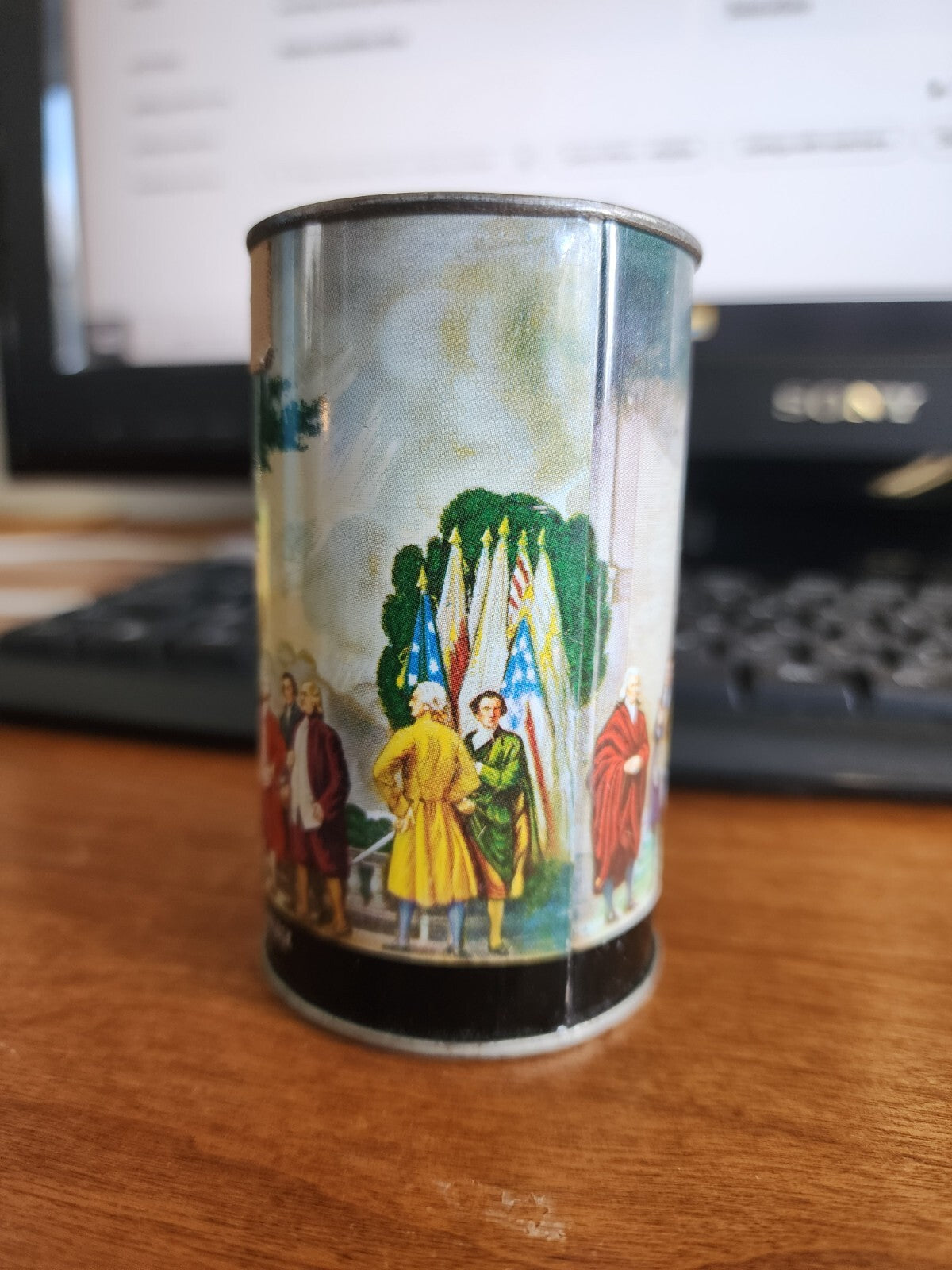 Vintage 1950's CANCO Tin Litho Advertising Coin Bank