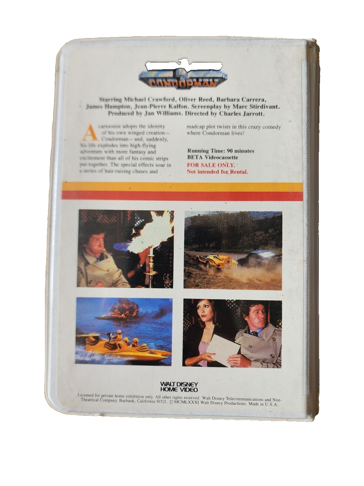 Condorman BETA Tape Walt Disney Home Video Michael Crawford Comedy - Rare