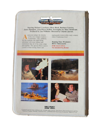 Condorman BETA Tape Walt Disney Home Video Michael Crawford Comedy - Rare