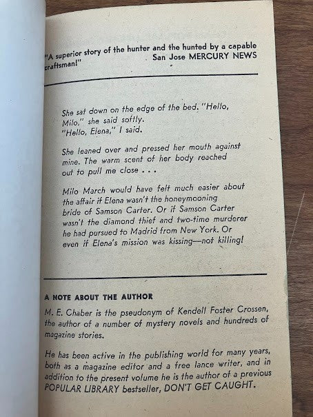 Vtg Paperback - THE MAN INSIDE By M.E. Chamer