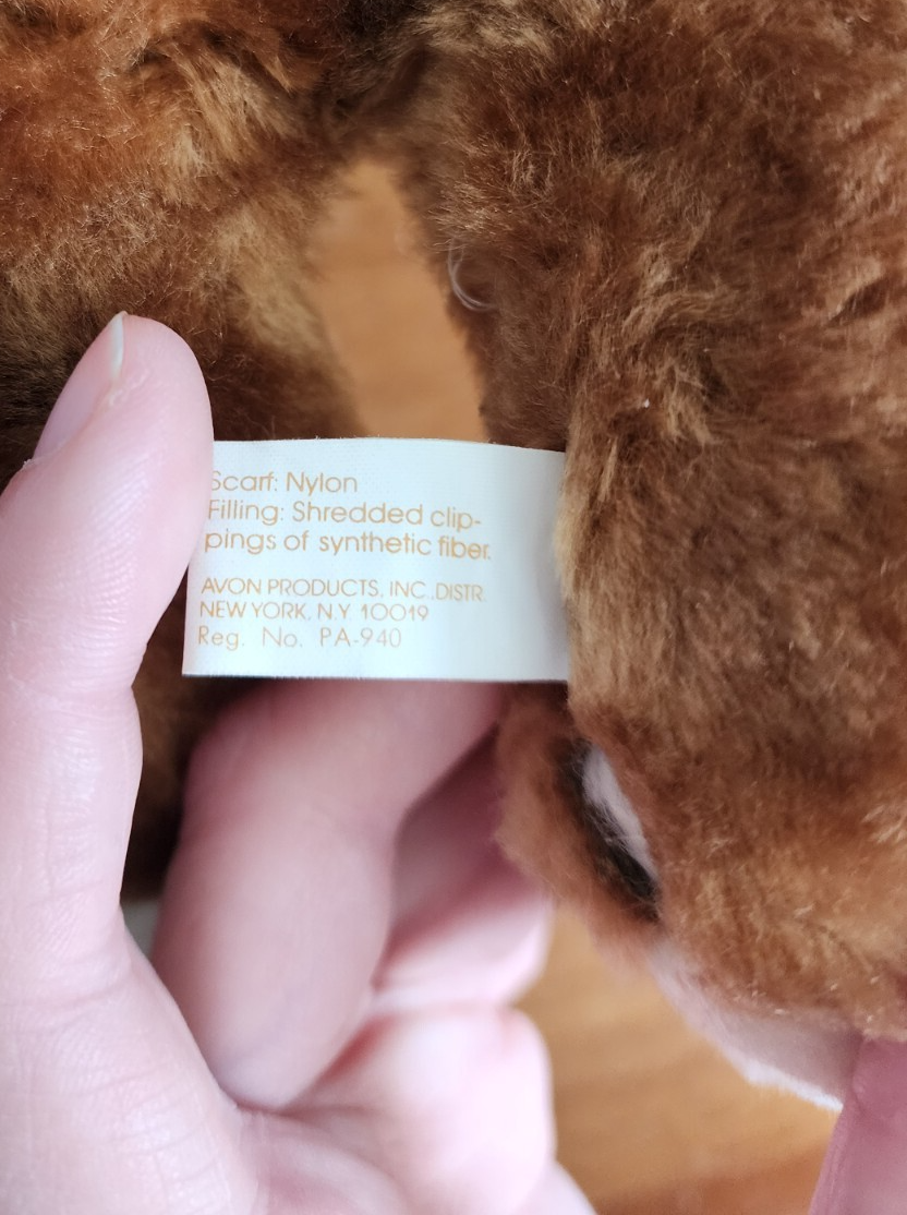 Vtg Avon Brown Puppy Dog W/ Hooded Zipper Jacket 1982 Plush 12"