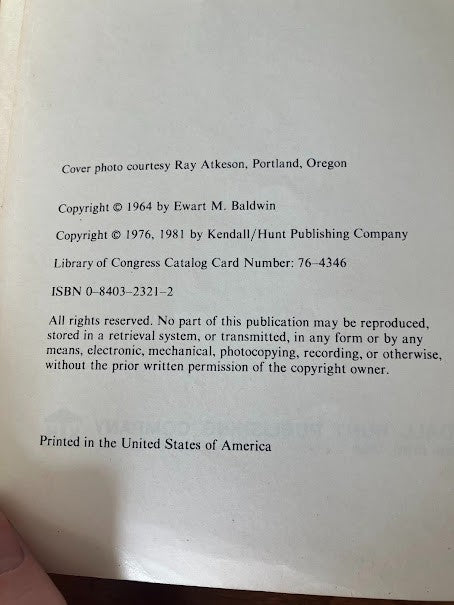 Of Geology Of Oregon 1964 By Ewart M Baldwin - 3rd Edition