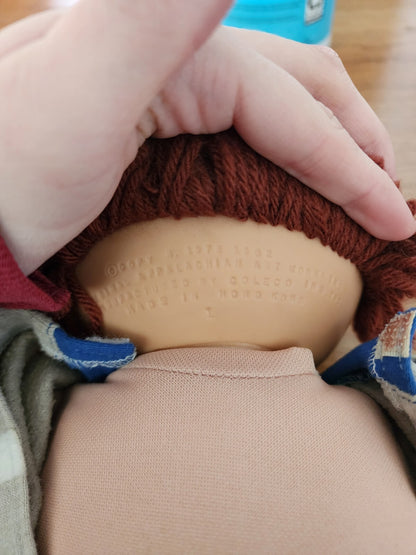 Vtg Cabbage Patch Kid Doll With Redish Brown Yarn Hair "31" Shirt 1982