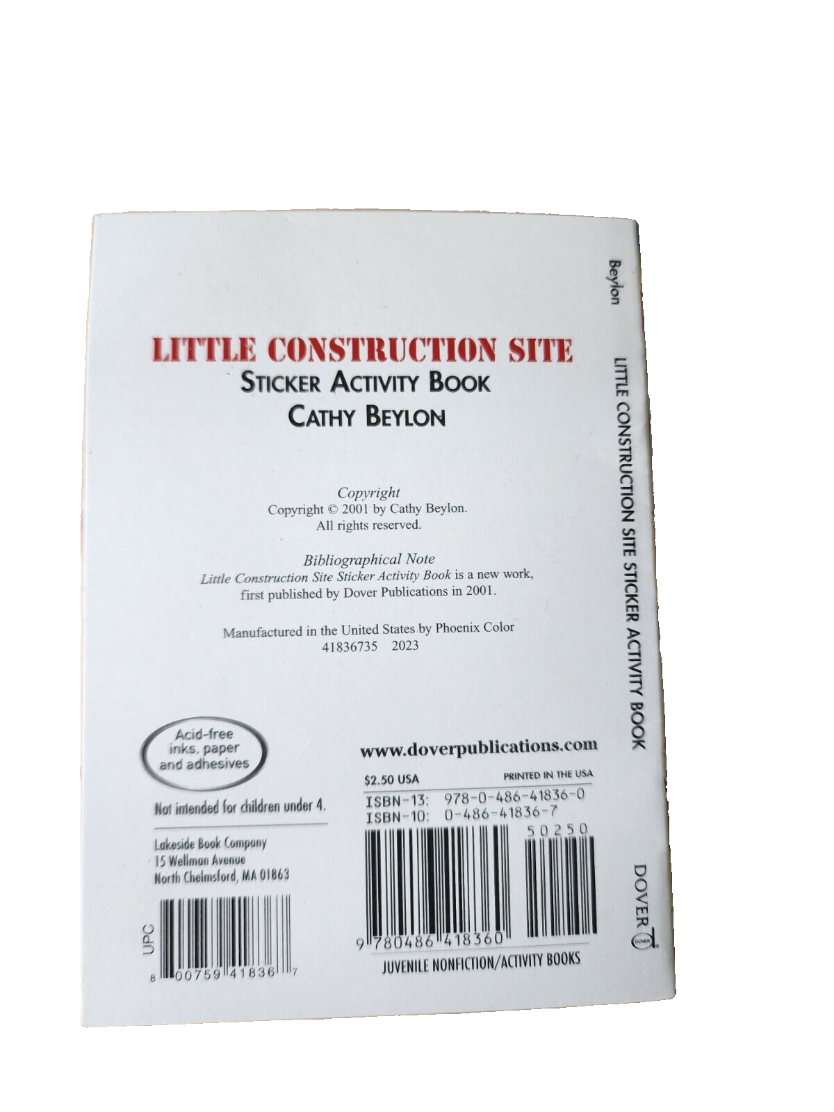 Little Construction Site Sticker Activity Book by Cathy Beylon