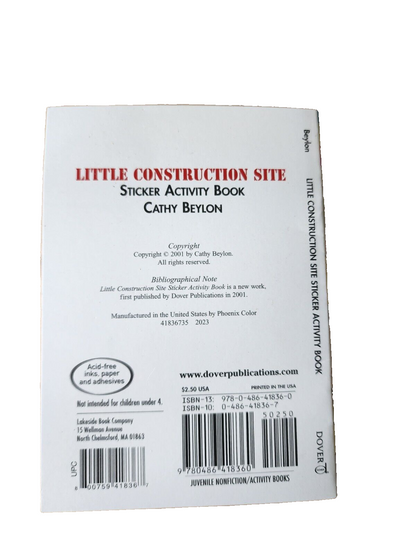 Little Construction Site Sticker Activity Book by Cathy Beylon