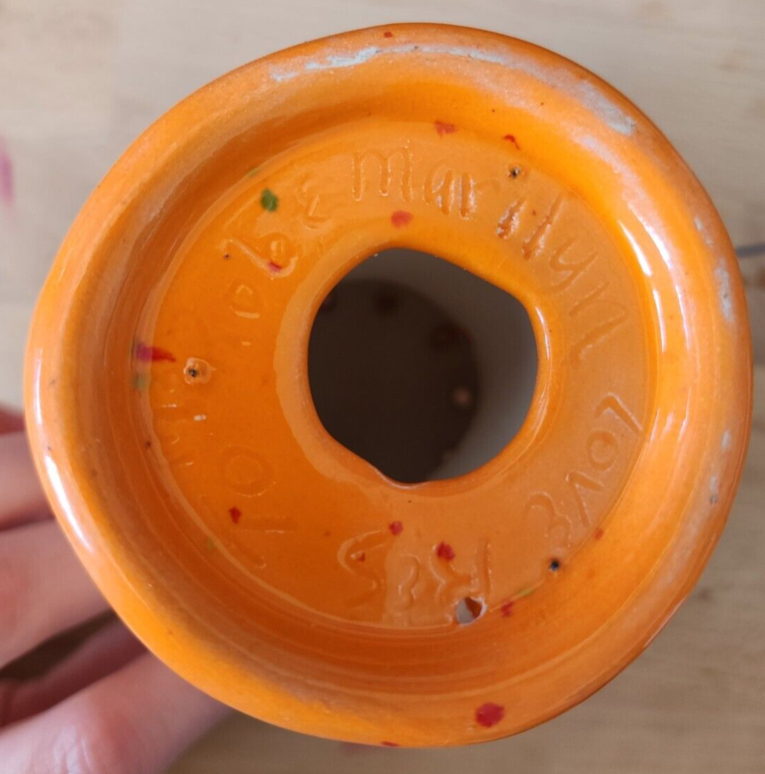 Vintage Hand made Large Mushroom Orange Mushroom