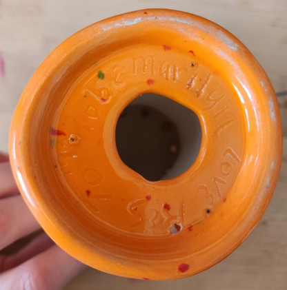 Vintage Hand made Large Mushroom Orange Mushroom