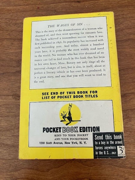 Vtg Pocket Book - Madame Bovary by Gustave Flaubert
