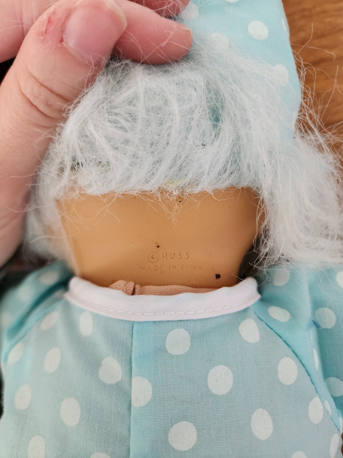 Vtg Russ Troll Doll Blue Night Cap Plush Toy