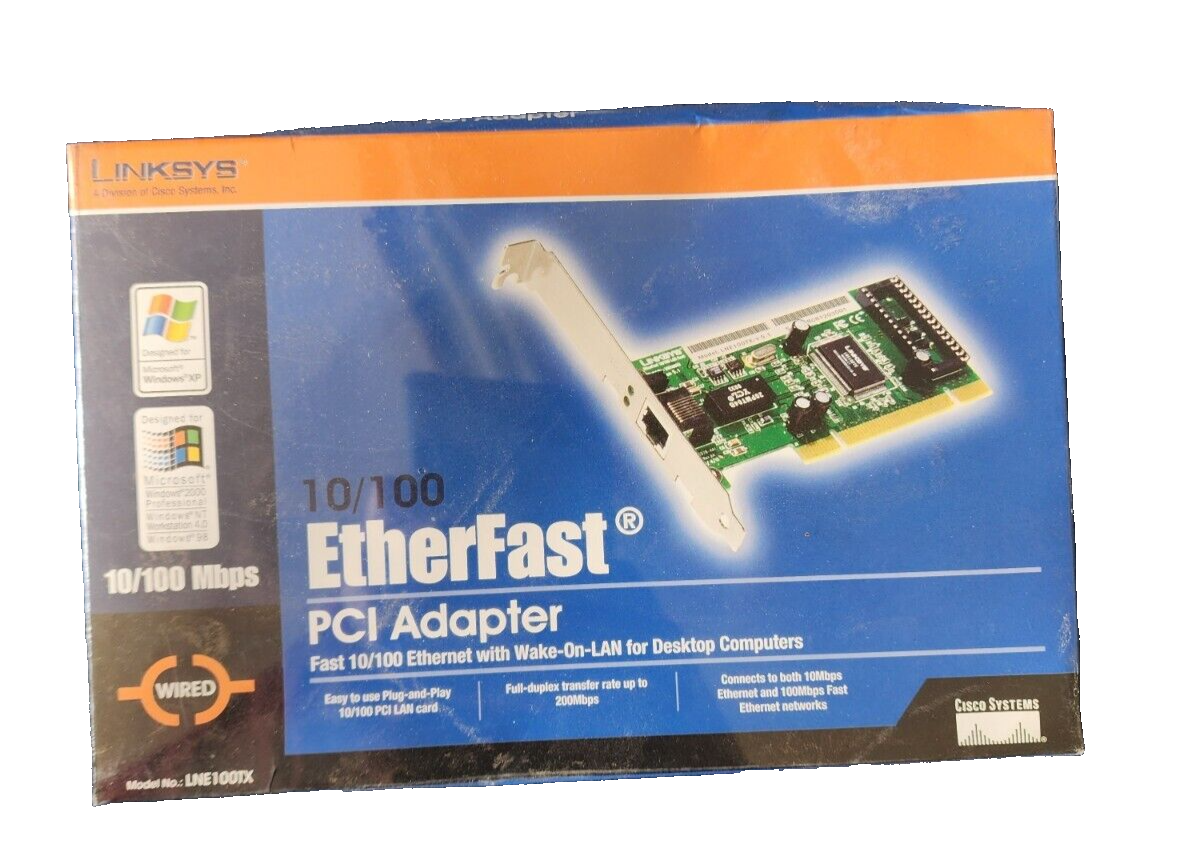 SEALED Linksys Etherfast PCI Adapter Desktop Computers Model LNE100TX