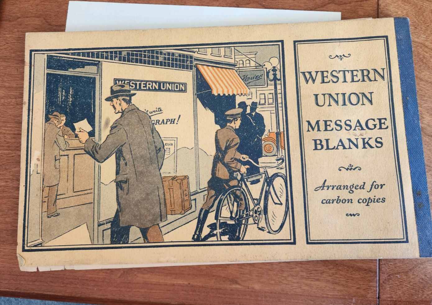 Vintage Western Union Blanks Telegram Book - Arranged for Carbon Copies