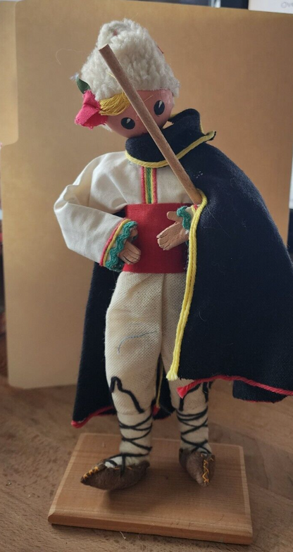 Vintage Doll Bulgaria Male Hand painted 11" Traditional Costume Souvenir