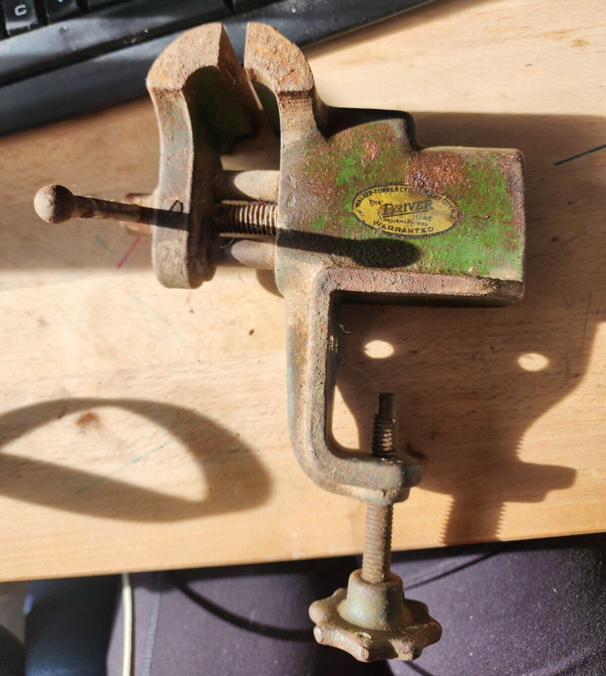 Vtg Walker Turner The Driver Clamp On Bench Vise Jewelers Gunsmith