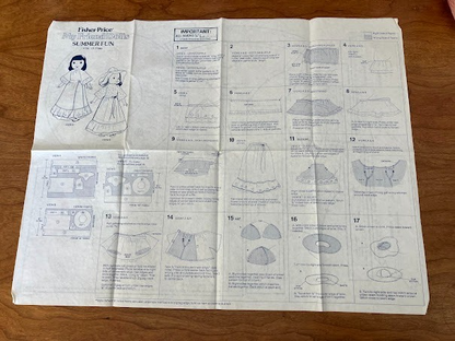 Vintage Lot/Set of 4 Fisher Price My Friend Doll Patterns